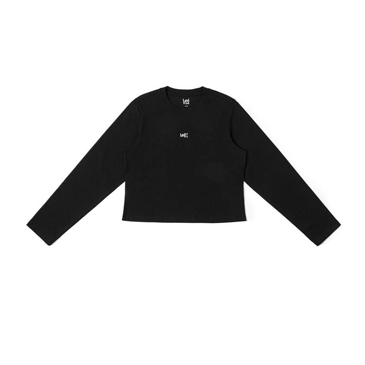 Lee T Shirts Women's Black Crew Neck Moderate