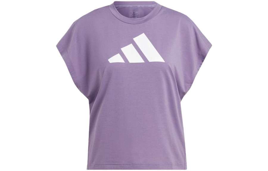 Adidas Adidas T Shirts Women's Purple Crew Neck Moderate Straight Fit