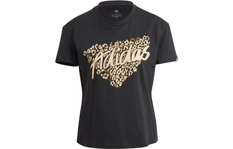 Adidas Adidas T Shirts Women's Black Crew Neck Moderate Straight Fit
