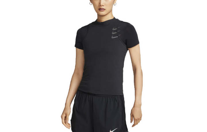 Nike Nike T Shirts Women's Black Half Turtleneck Moderate Straight Fit