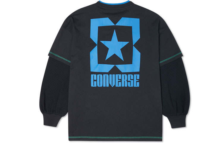 Converse Drop Shoulder Sleeve T Shirt Women's Black