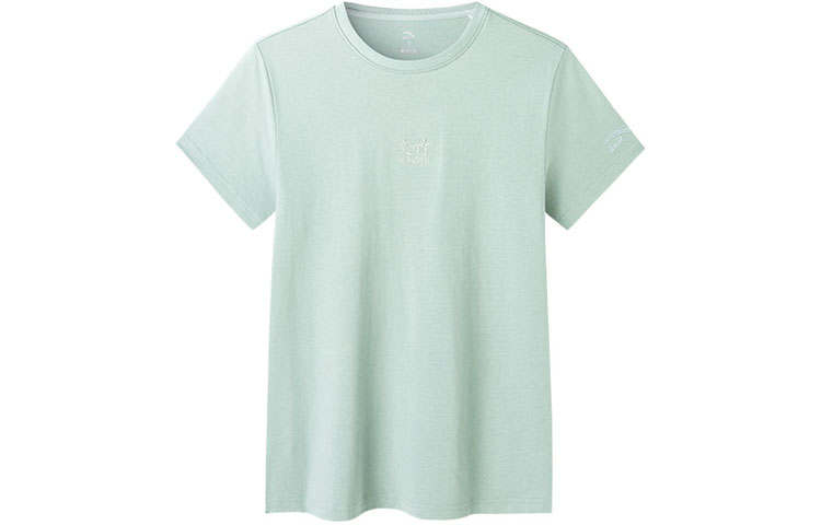 ANTA T Shirts Women's Green Crew Neck Moderate Straight Fit