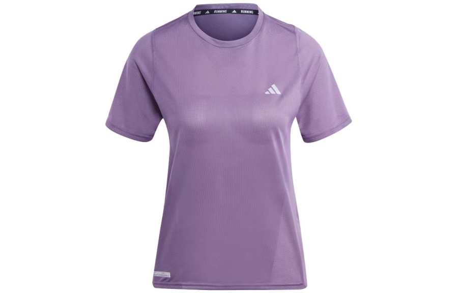 Adidas Adidas Ultimate T Shirts Women's Dark Shadow Purple Crew Neck Moderate Straight Fit