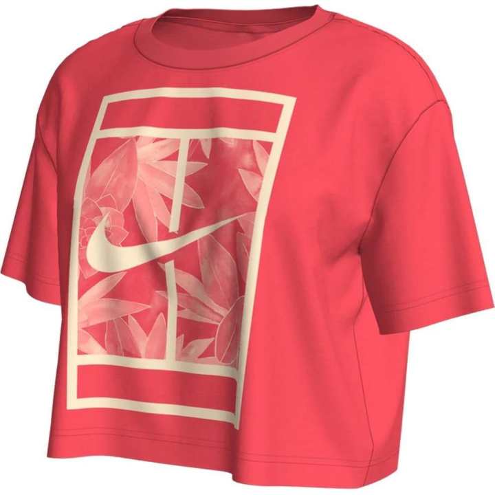 Nike Nike T Shirts Women's Red Crew Neck Moderate Straight Fit
