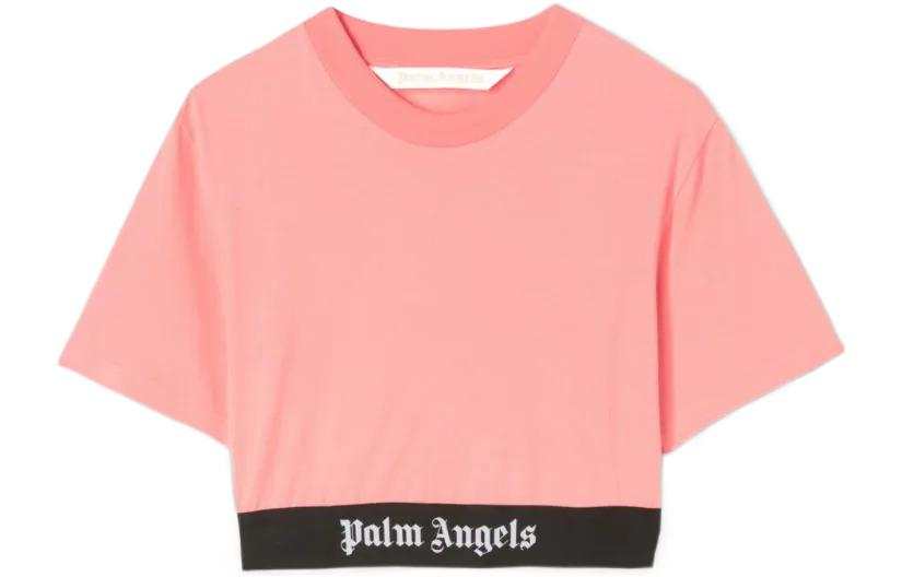PALM ANGELS Crop Tops Women's Pink Crew Neck Moderate