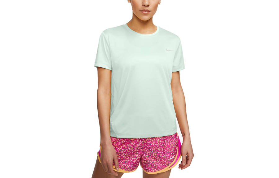Nike Nike T Shirts Women's Teal Crew Neck Moderate Straight Fit
