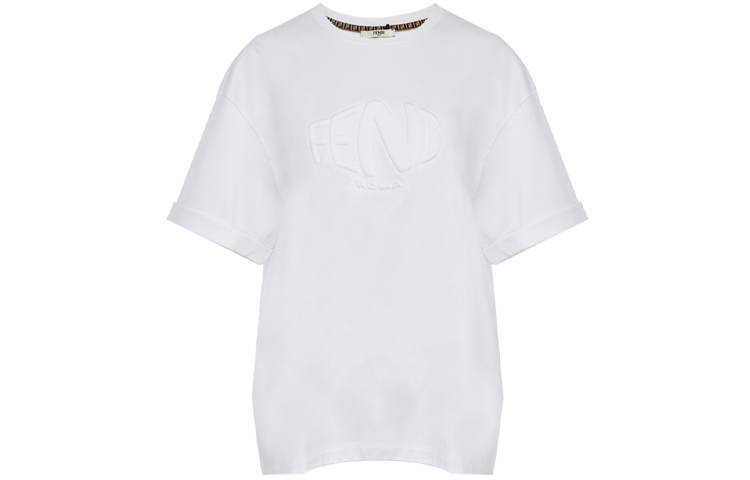 FENDI T Shirts Women's White Crew Neck Moderate
