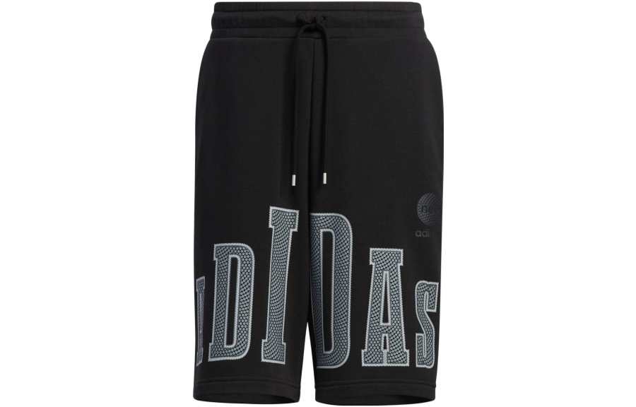 adidas neo Big Logo Print Sports Shorts Black
