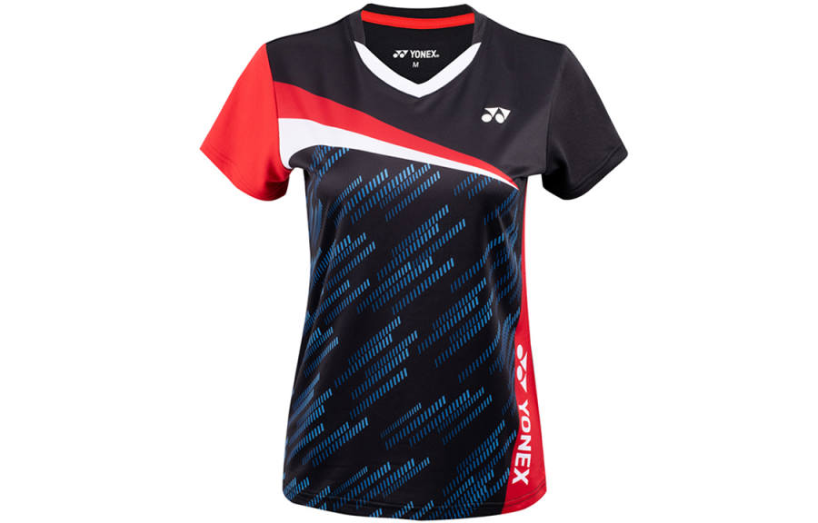 YONEX T Shirts Women's Black Crew Neck Moderate Straight Fit