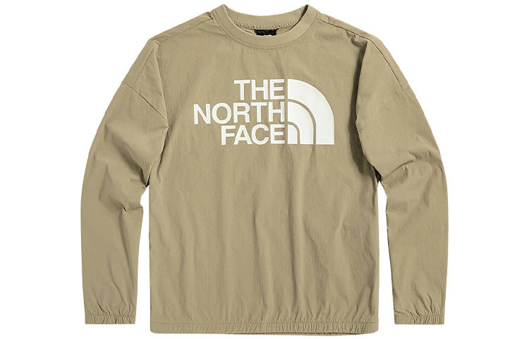 THE NORTH FACE T Shirts Women's Khaki Crew Neck Moderate Straight Fit