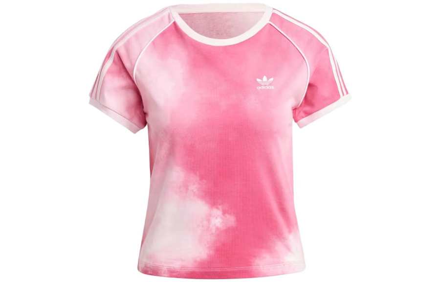Adidas Adidas T Shirts Women's Pink Crew Neck Moderate Straight Fit