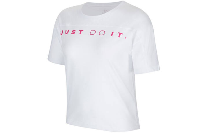 Nike Nike MILER T Shirts Women's White Crew Neck Moderate Straight Fit