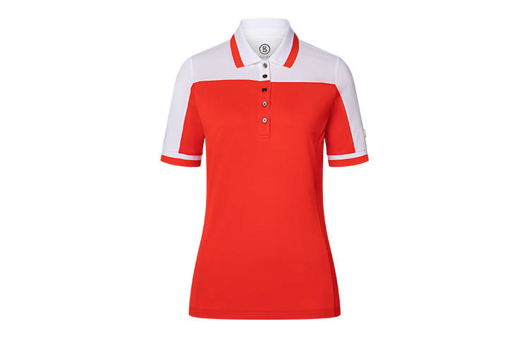 BOGNER Short Sleeved Dresses Women's Energetic Red W565 Polo Collar Moderate