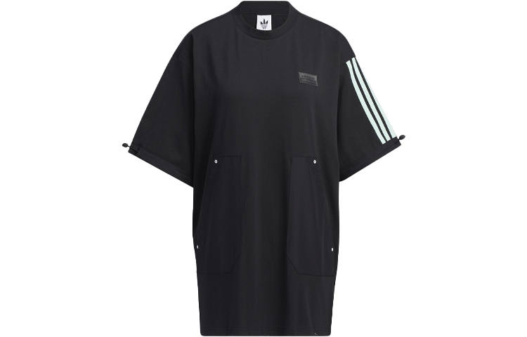 Adidas Originals T Shirts Women's Black Crew Neck Moderate Straight Fit
