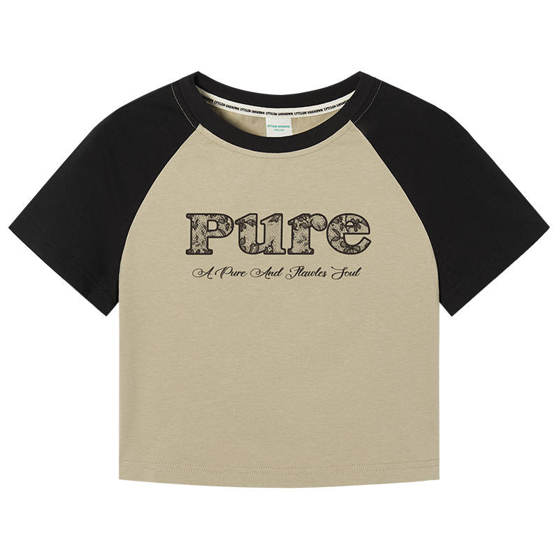 EPTISON WOMAN Crop Tops Women's Crew Neck Moderate