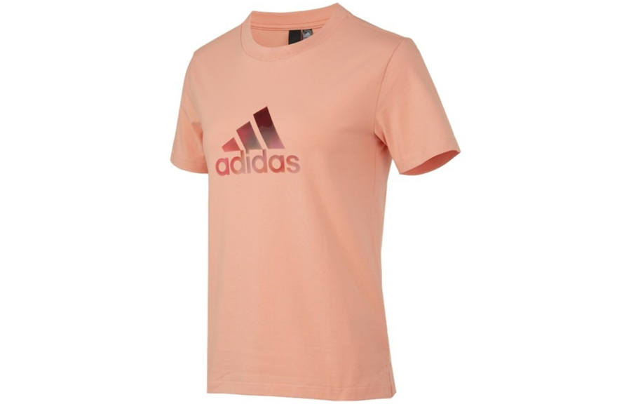 Adidas Adidas T Shirts Women's Apricot Crew Neck Moderate Straight Fit