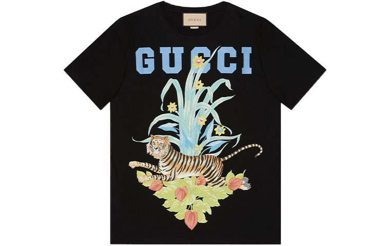 GUCCI 2024 China New Year Collection T Shirt Women's Black