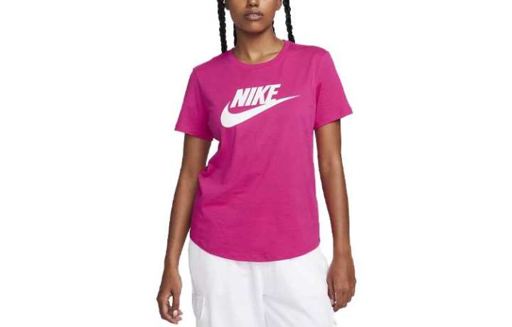 Nike Nike T Shirts Women's Rose Red Crew Neck Moderate Straight Fit