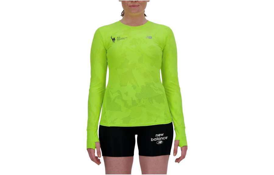 New Balance New Balance Marathon Q Speed T Shirts Women's Yellow Crew Neck Moderate Other