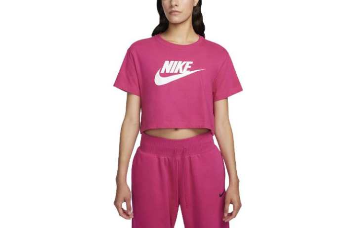 Nike Nike Sportswear Essentials Drop Shoulder Sleeve T Shirt Women's Dark Pink