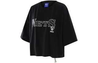 NBA Nets Drop Shoulder Sleeve T Shirt Women's Black