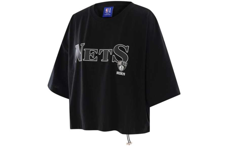 NBA Nets Drop Shoulder Sleeve T Shirt Women's Black