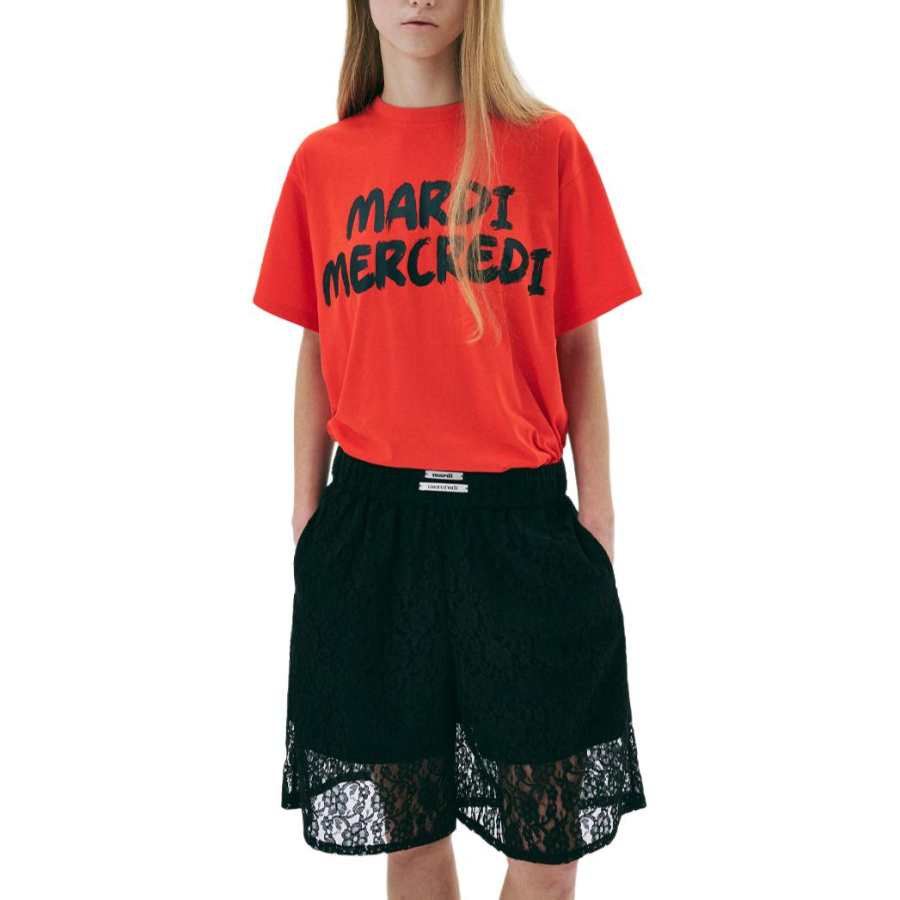 MARDI MERCREDI T Shirt Women's Korean Style