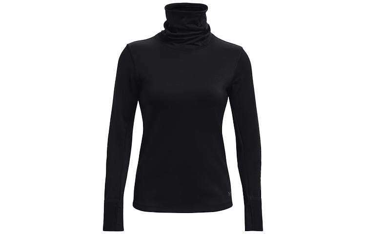 Under Armour T Shirts Women's Black Draped Collar Moderate Straight Fit