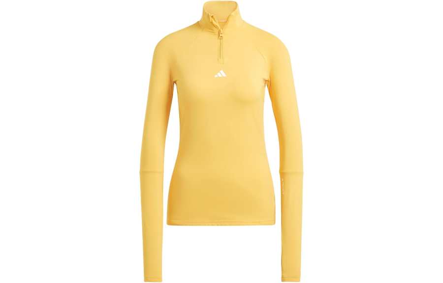 Adidas Adidas T Shirts Women's Yellow Turtleneck Moderate Straight Fit