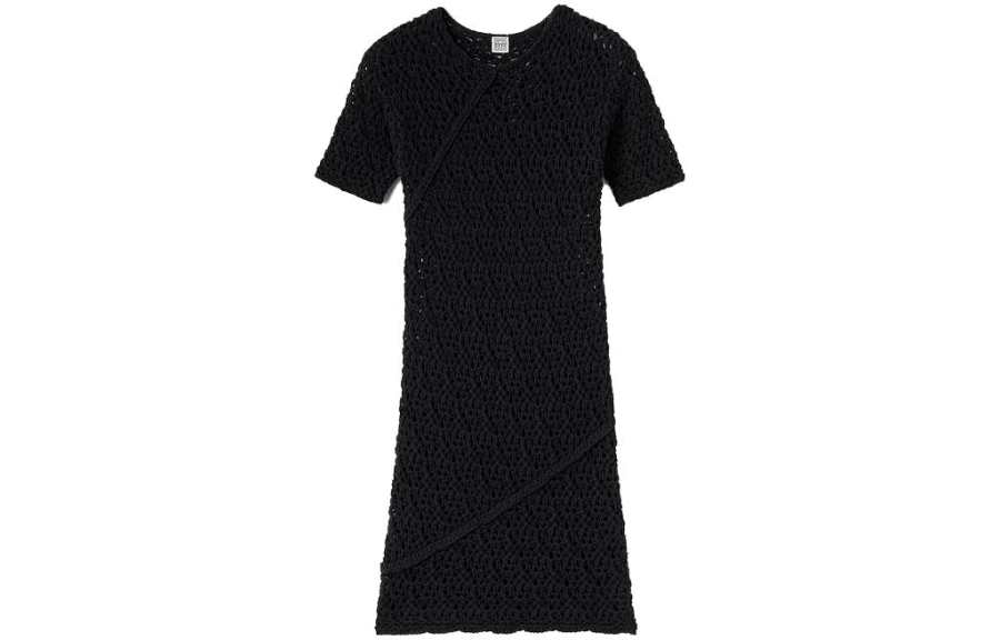 TOTEME Crochet-knit Short-sleeve Minidress