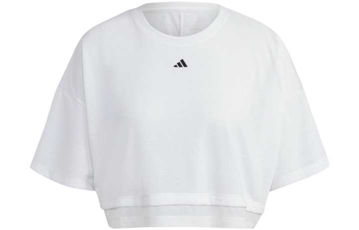 Adidas Adidas Crop Tops Women's White Crew Neck Moderate