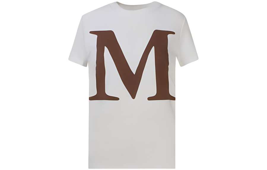 MaxMara T Shirts Women's White Crew Neck Moderate Straight Fit