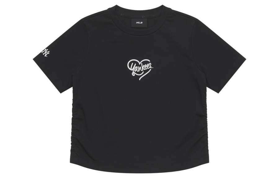 MLB Heart New York Yankees SS25 Regular Sleeve T Shirt Women's Black