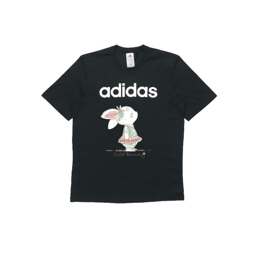 Adidas Adidas T Shirts Unisex Black Crew Neck Moderate Straight Fit
