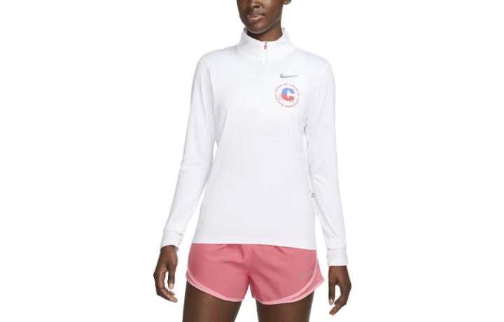 Nike Nike T Shirts Women's White Stand Collar Moderate Straight Fit