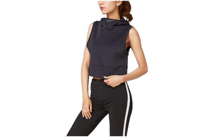 Nike Nike T Shirts Women's Black Hooded Moderate Straight Fit