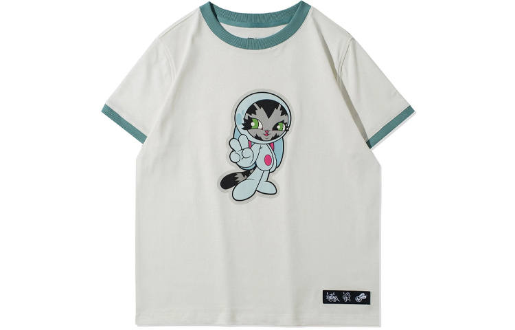 Li-Ning Li Ning Sports Fashion Collection T Shirts Women's Mist White Crew Neck Moderate Straight Fit