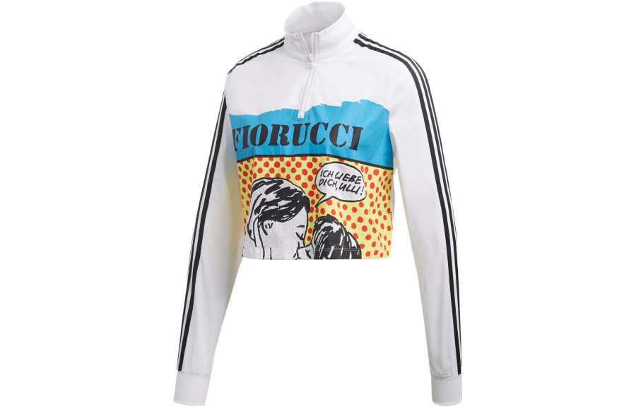 Adidas Originals X FIORUCCI Crop Tops Women's White Turtleneck Moderate