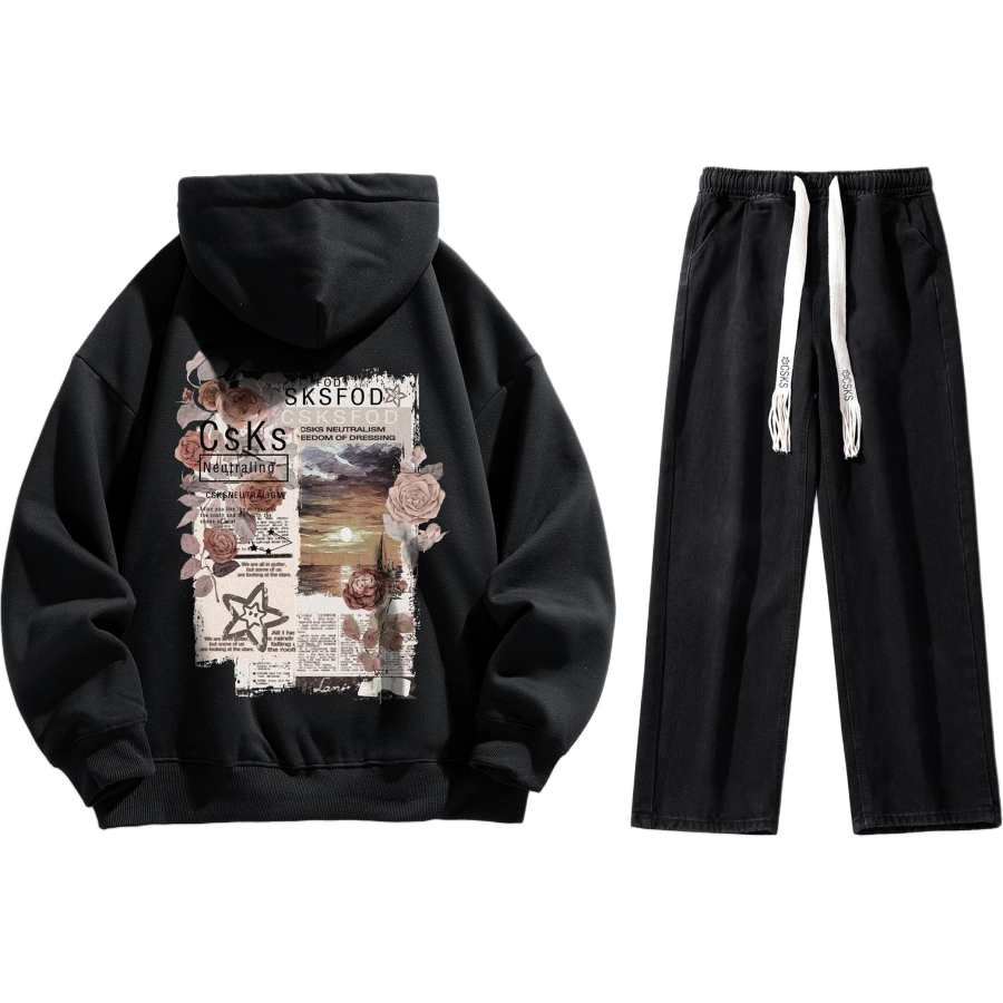 CSKS CSKS Sweatshirt Sets Unisex Hooded Thickened