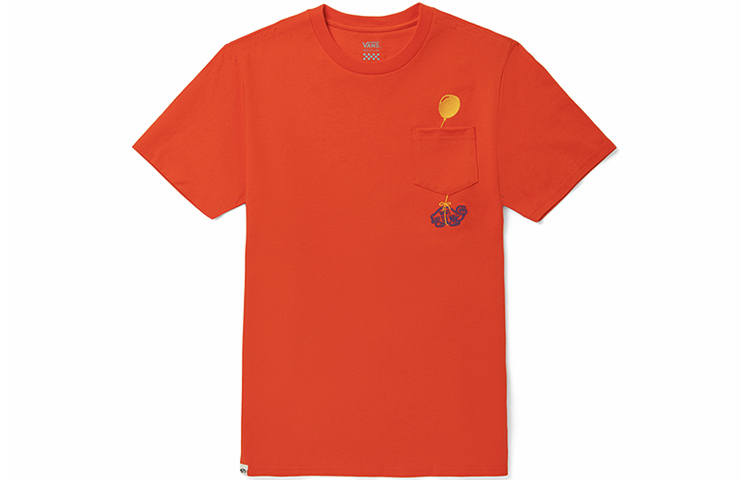 Vans T Shirts Women's Orange Crew Neck Moderate Straight Fit