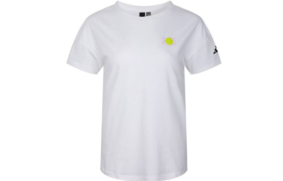 Adidas Adidas T Shirts Women's White Crew Neck Moderate Straight Fit
