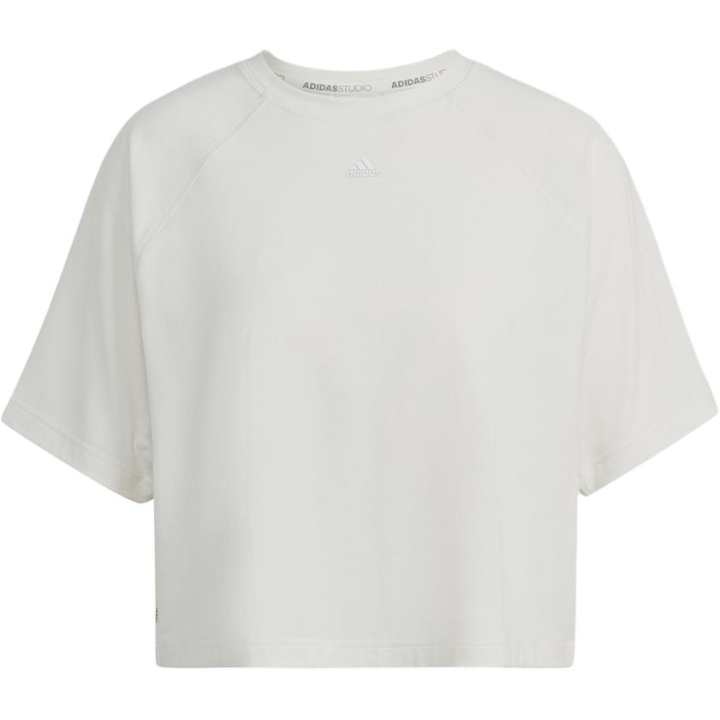 Adidas Adidas Crop Tops Women's Gray White Crew Neck Moderate