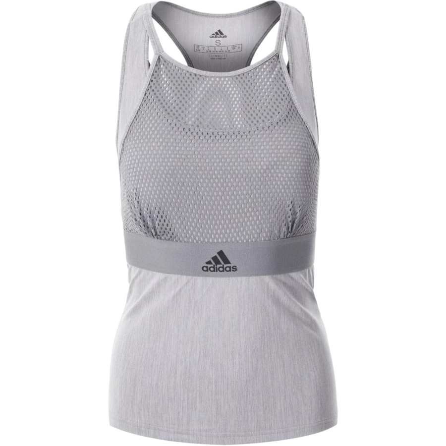Adidas Adidas Tank Tops Women's Gray Crew Neck Moderate Nipped In Waist