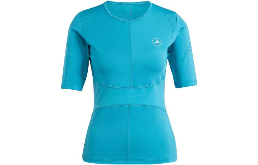 Adidas Adidas X Stella McCartney T Shirts Women's Blue Crew Neck Moderate Straight Fit