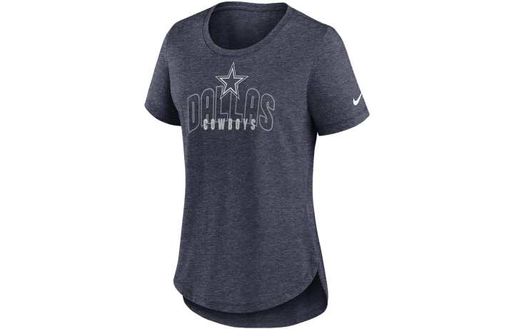 Nike Nike T Shirts Women's Marine Blue Crew Neck Moderate Straight Fit