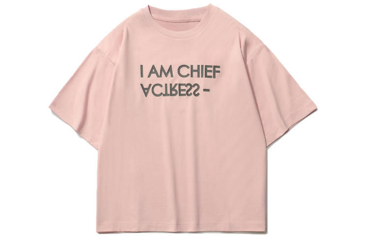 Li-Ning Li Ning Sports Fashion Collection T Shirts Women's Pink Crew Neck Moderate Straight Fit