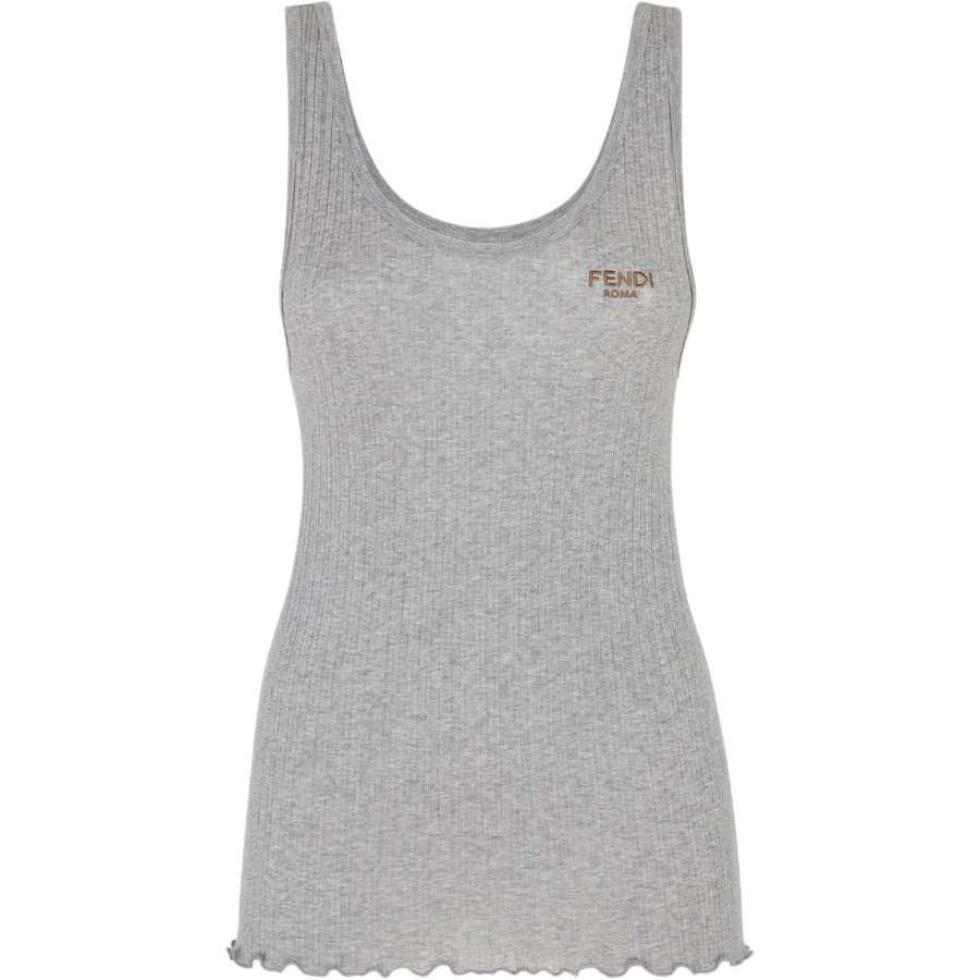 FENDI Logo Embroidered Sleeveless Top