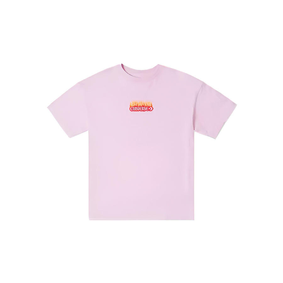 Converse Summer Flames Drop Shoulder Sleeve T Shirt Women's Pink