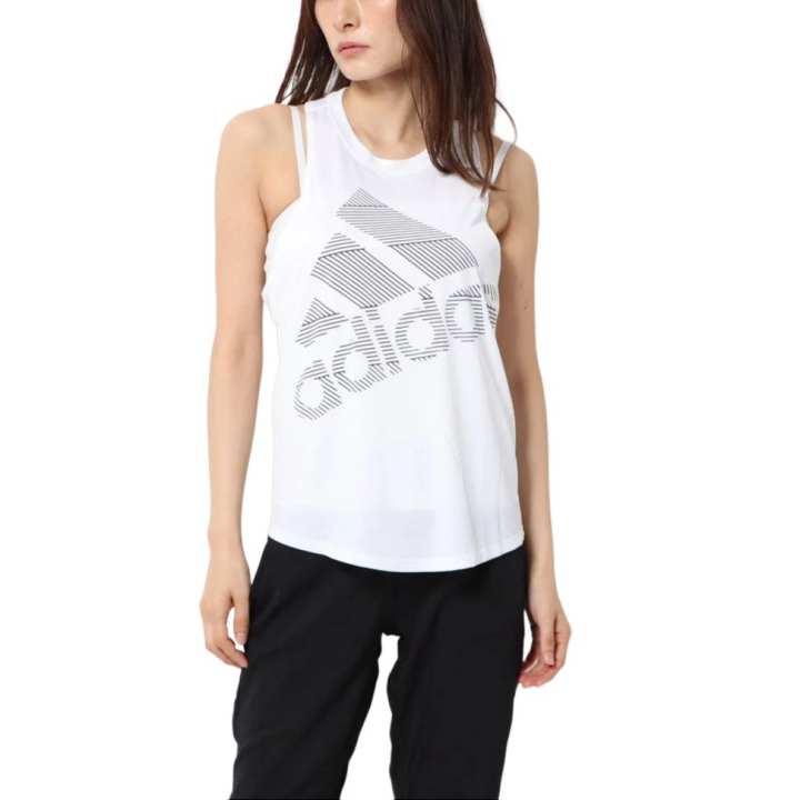 Adidas Adidas Tank Tops Women's White Crew Neck Moderate Racerback