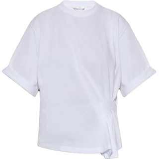 Victoria Beckham Logo Embroidered Ruched Detailed T Shirt